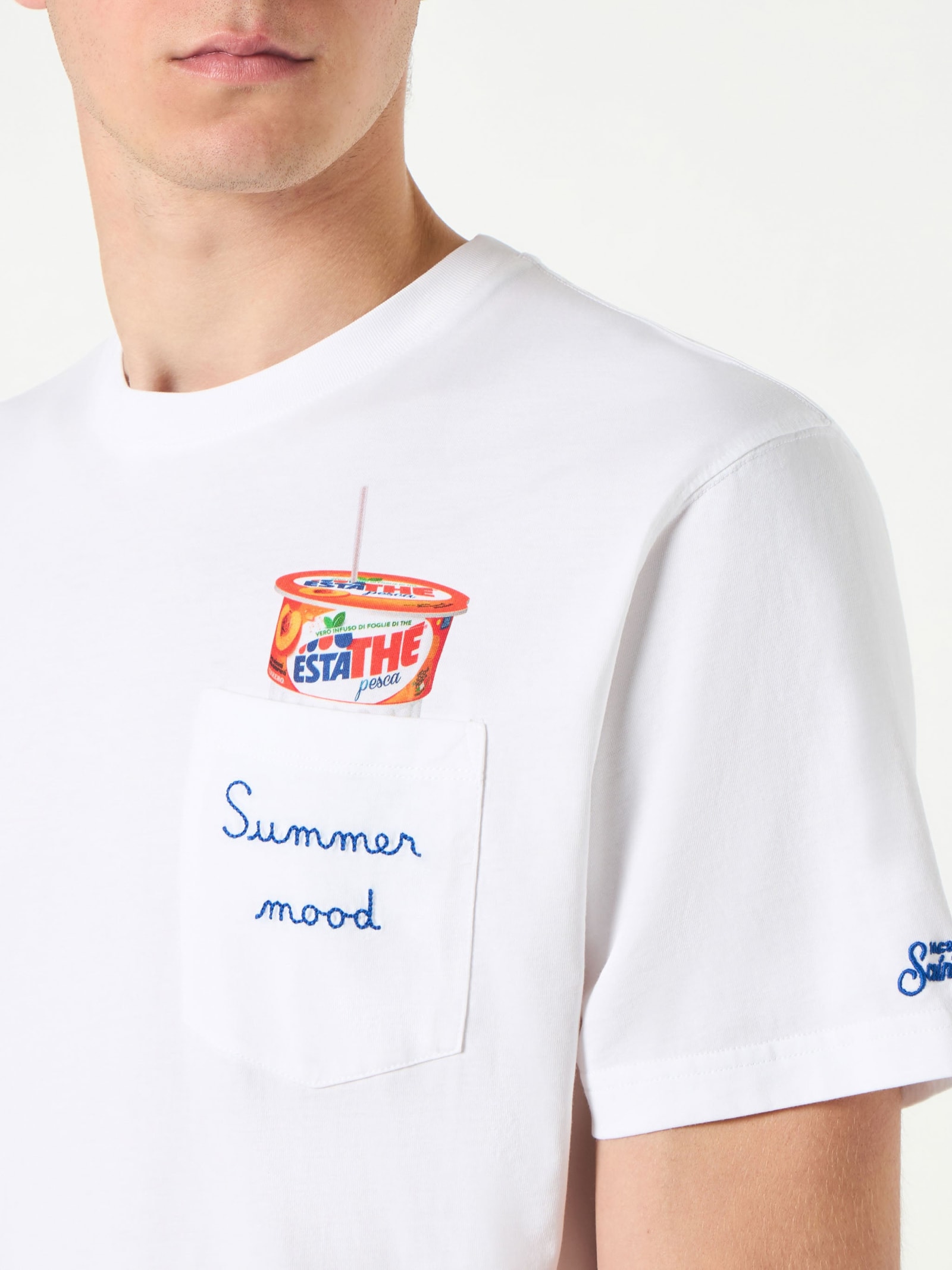 MC2 SAINT BARTH MAN COTTON T-SHIRT WITH ESTATHÉ PRINT ESTATHE® SPECIAL EDITION
