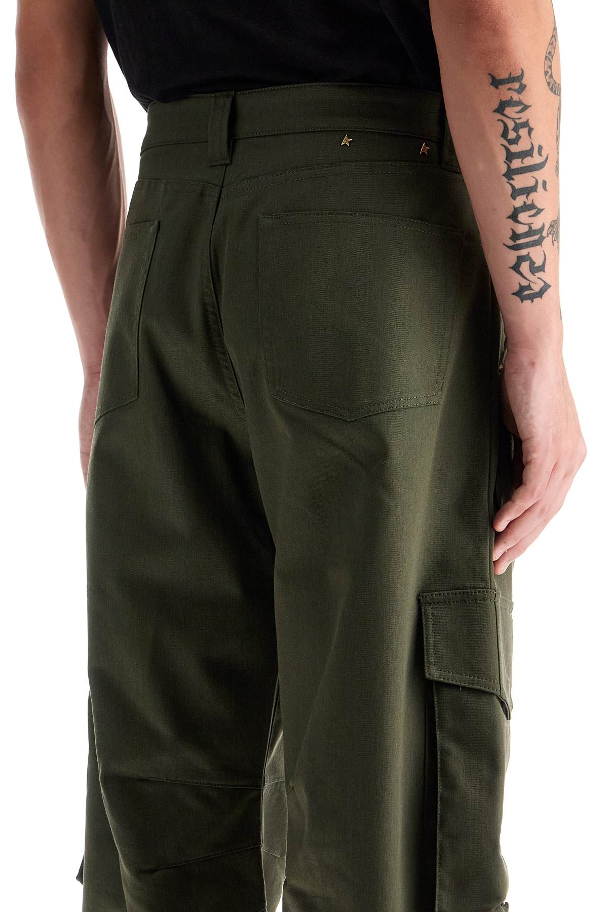 Shop Golden Goose Twill Cargo Pants In Italian In Ivy Green (green)