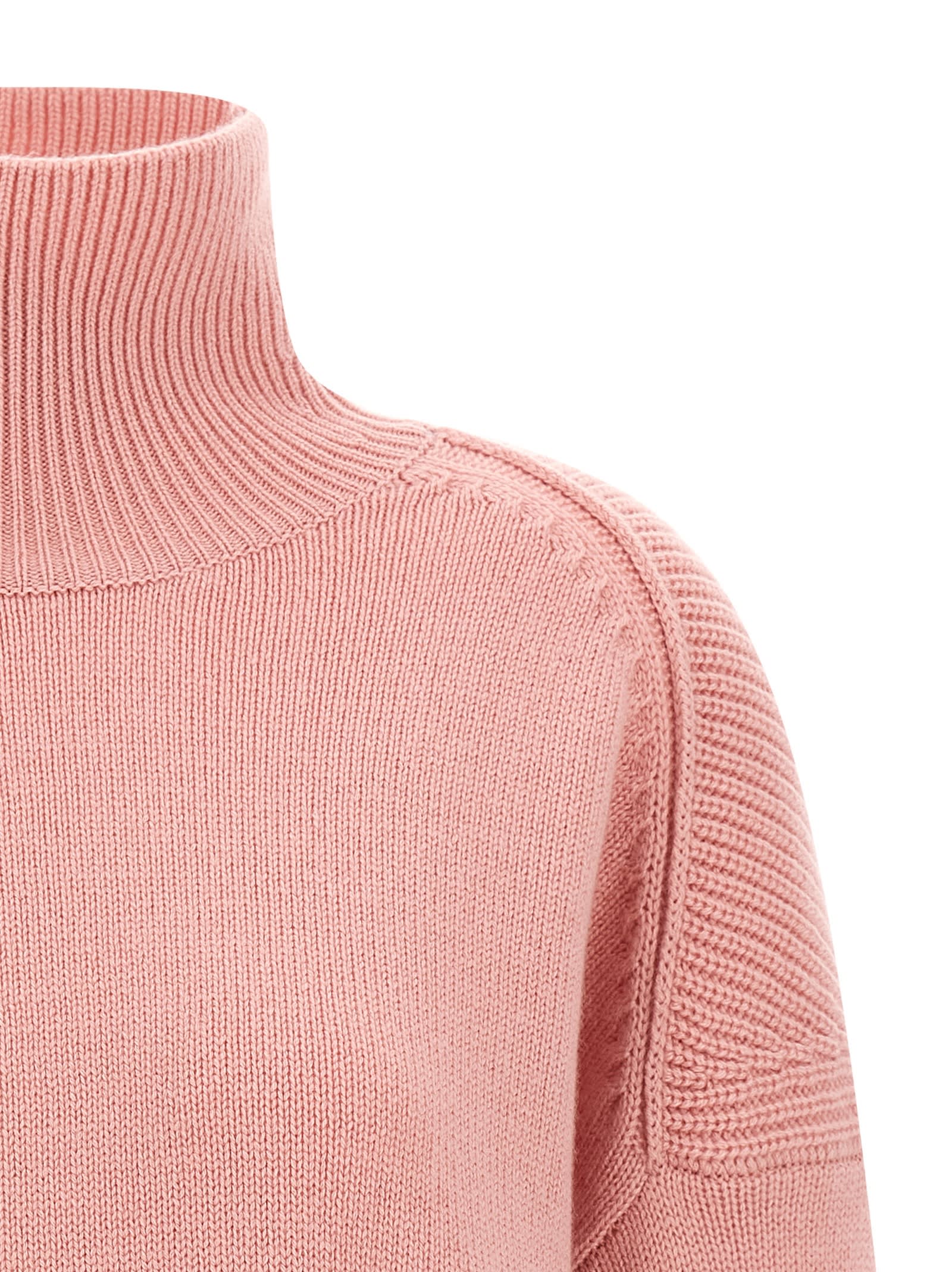 Alberto Biani Relaxed-fit Cashmere Sweater With High Neck In Pink