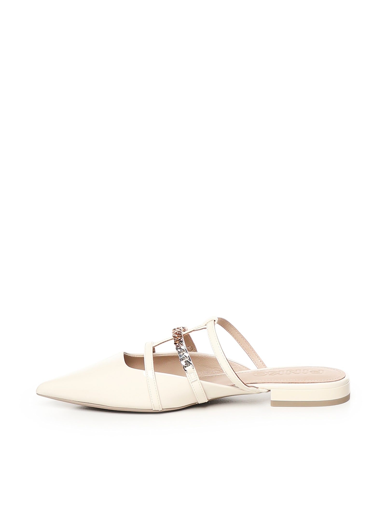 Pinko Patent Leather Mules Ballerinas In White