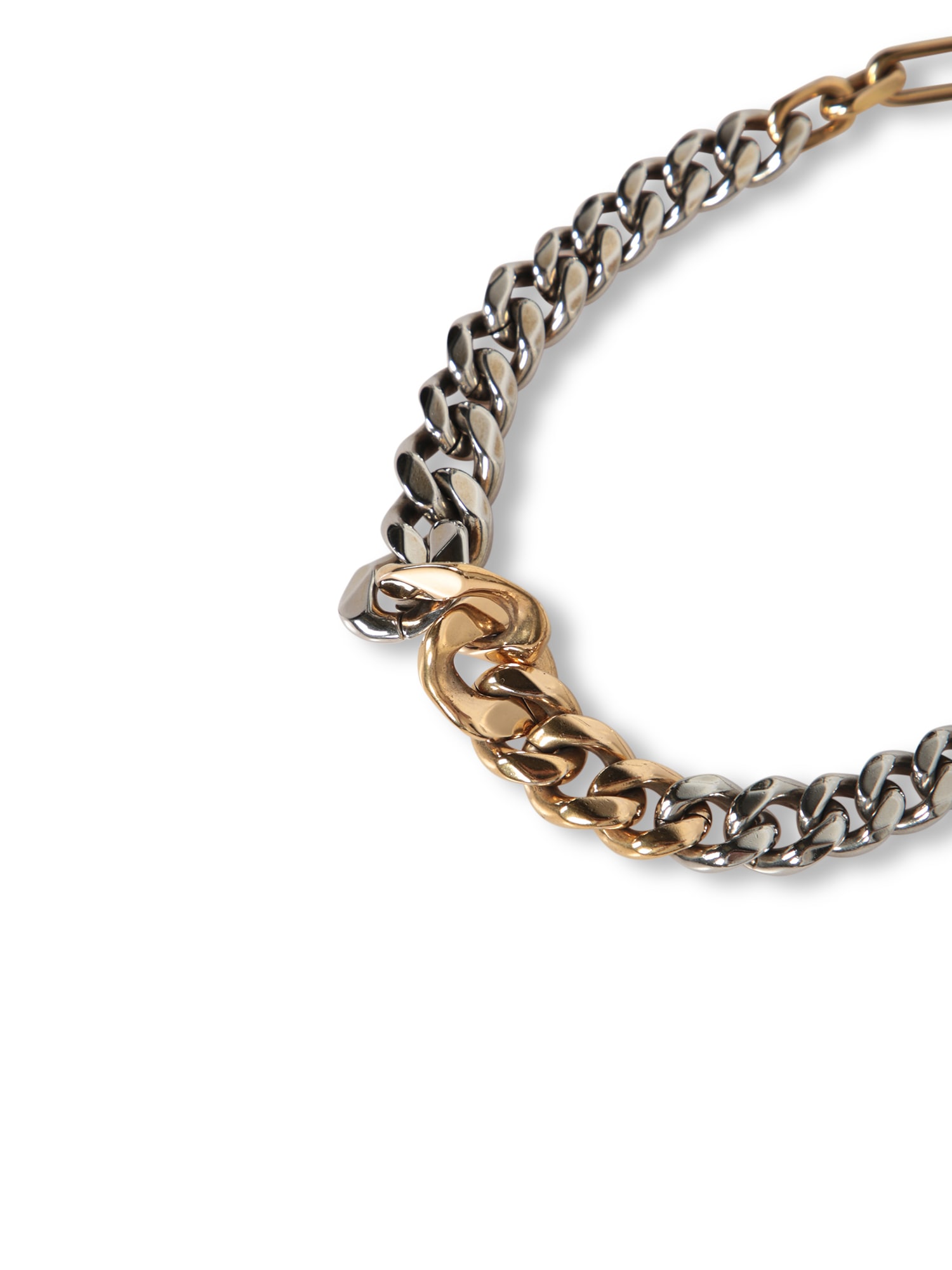 Shop Alexander Mcqueen Silver/gold Chain Choker Necklace In Metallic