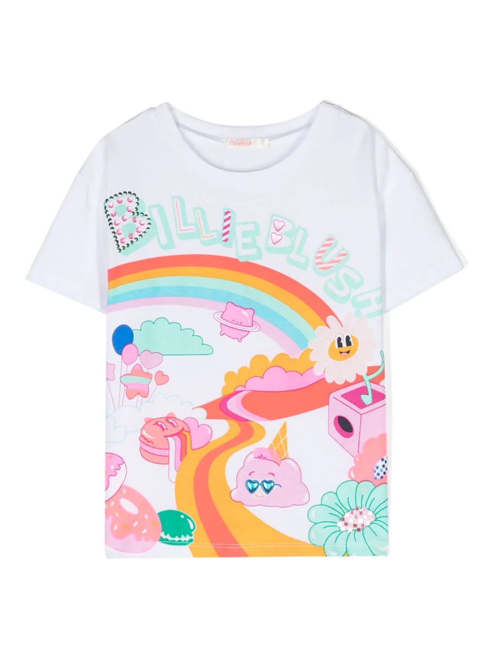Shop Billieblush Short Sleeves T-shirt In P White