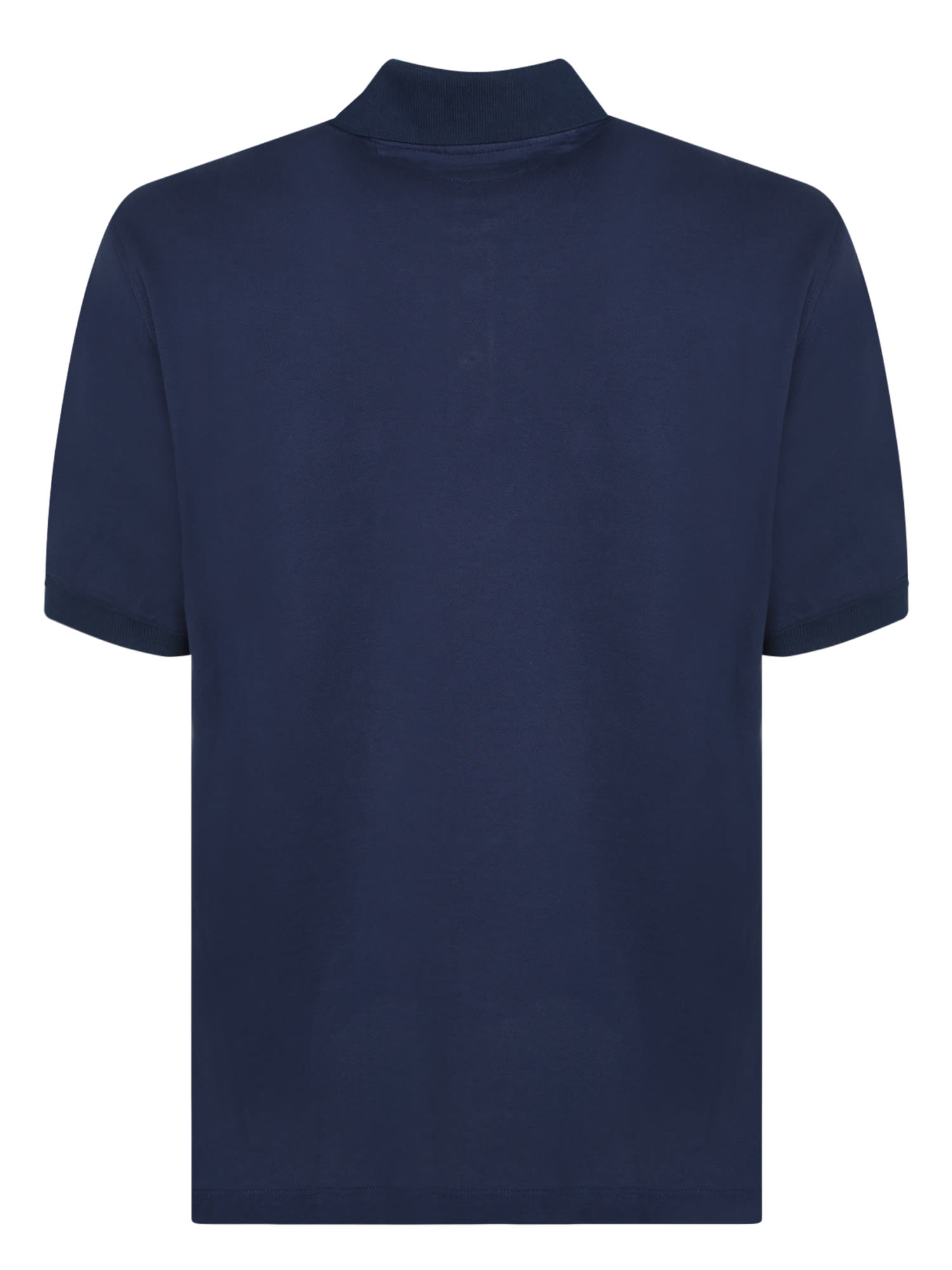 Brunello Cucinelli Contrasting-trim Cotton Polo Shirt In Blue