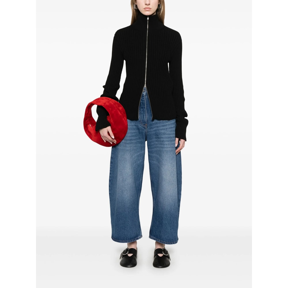 Studio Nicholson Blue Denim Chalco Cropped Jeans In Blue