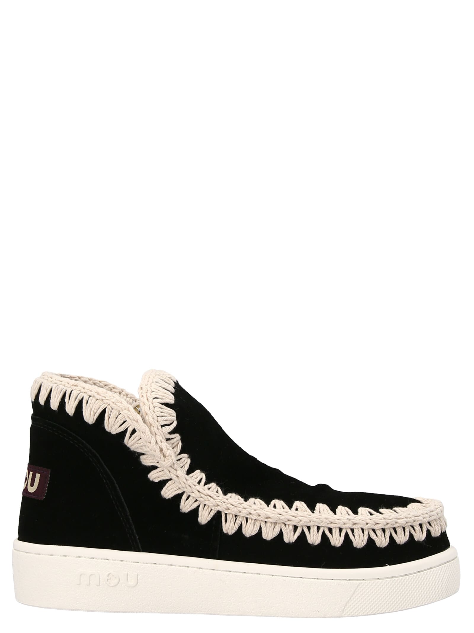 Mou Summer Eskimo Perforated Suede Sneakers In Black
