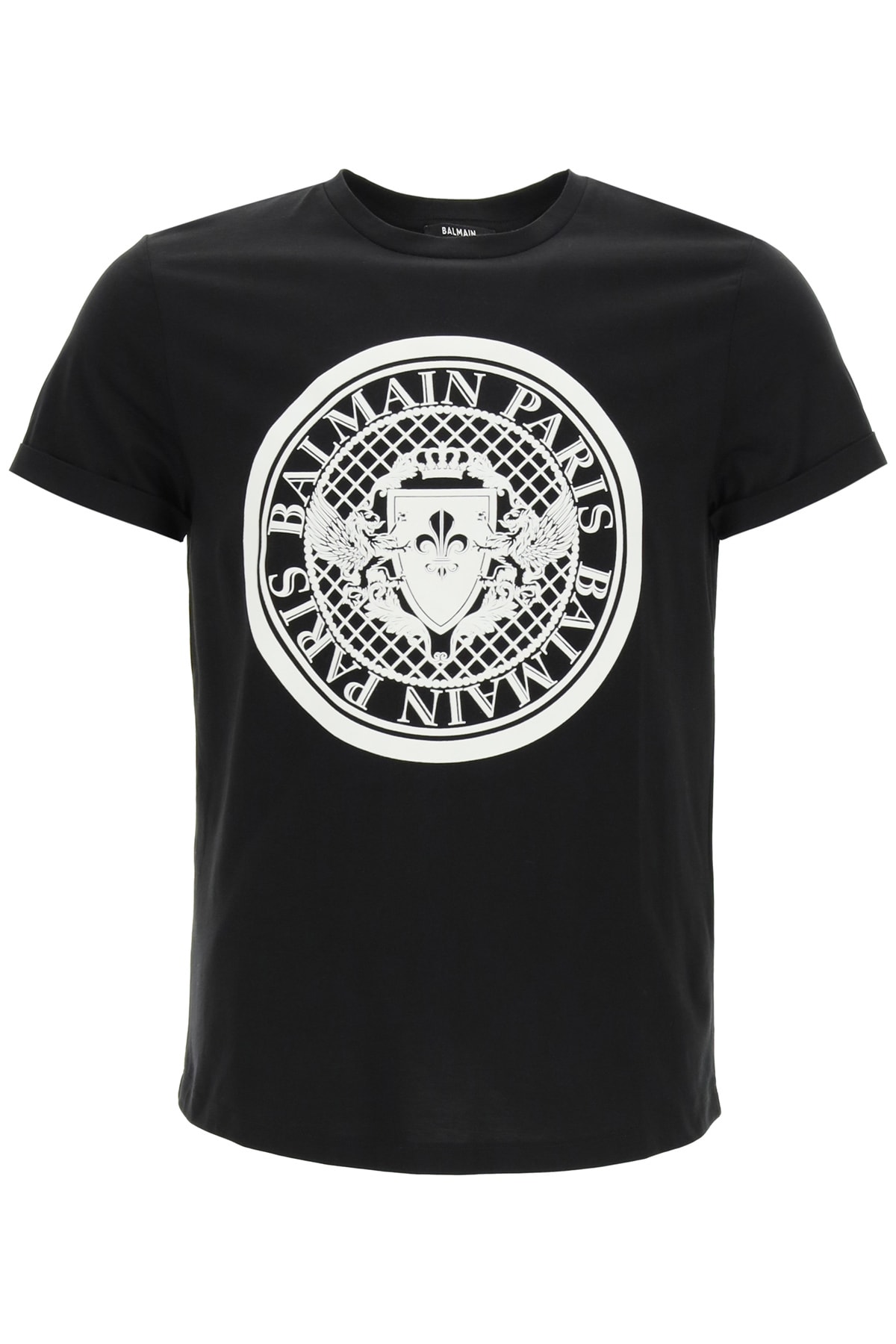 Balmain T-shirt With Flock Medallion Logo