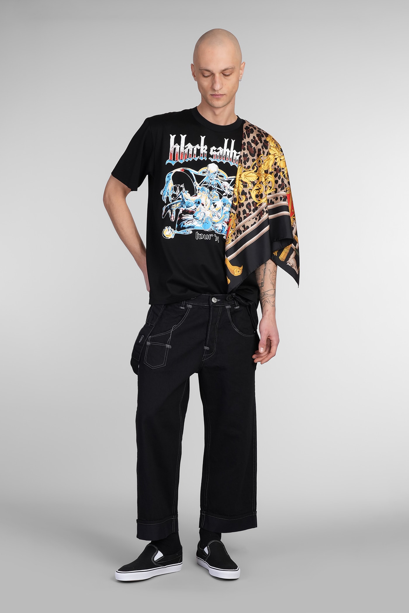 Shop Junya Watanabe T-shirt In Black Cotton