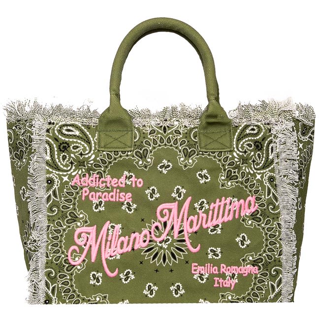 MC2 Saint Barth Bandanna Canvas Bag With Milano Marittima Embroidery