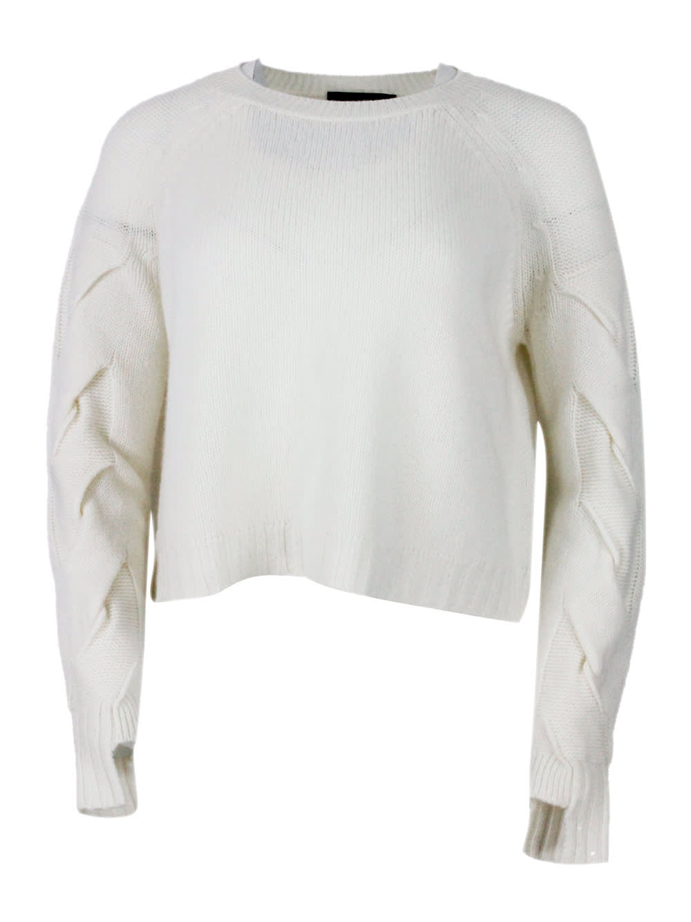 Shop Lorena Antoniazzi Sweater In Cream