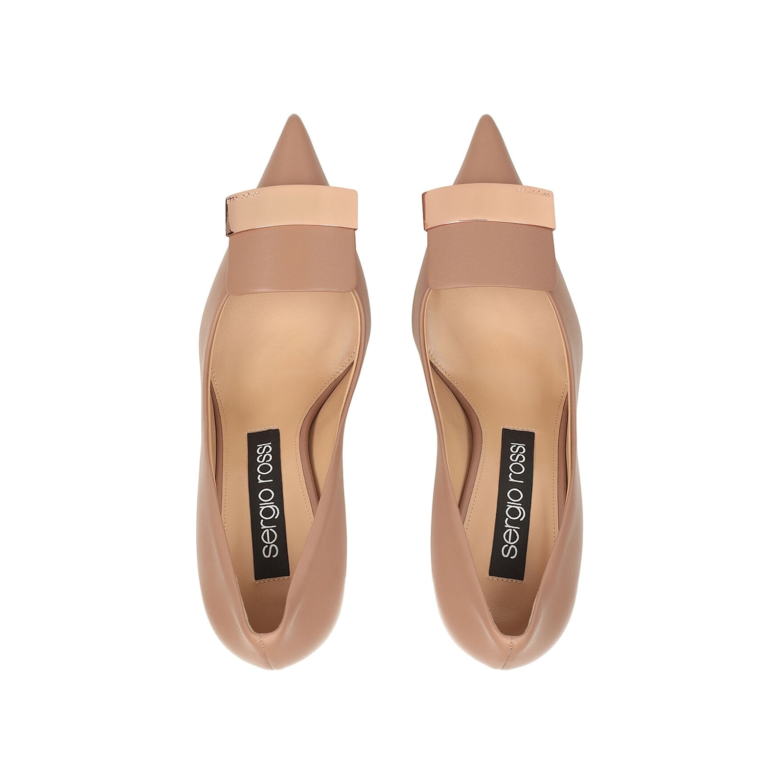 Shop Sergio Rossi Sr1 090 Leather Pumps In Beige