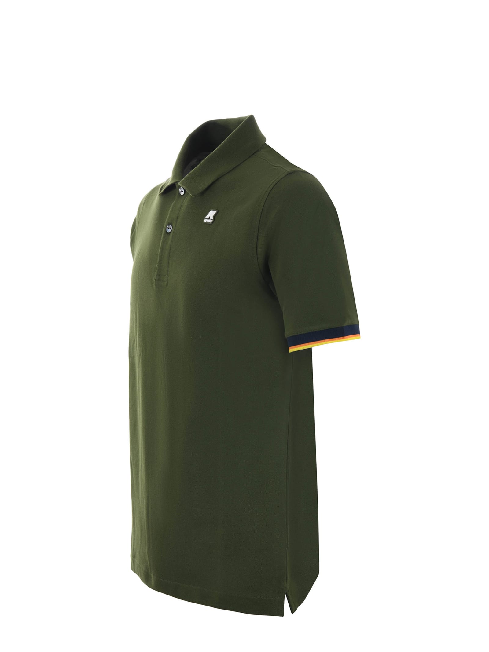 Shop K-way Polo Shirt In Verde Militare