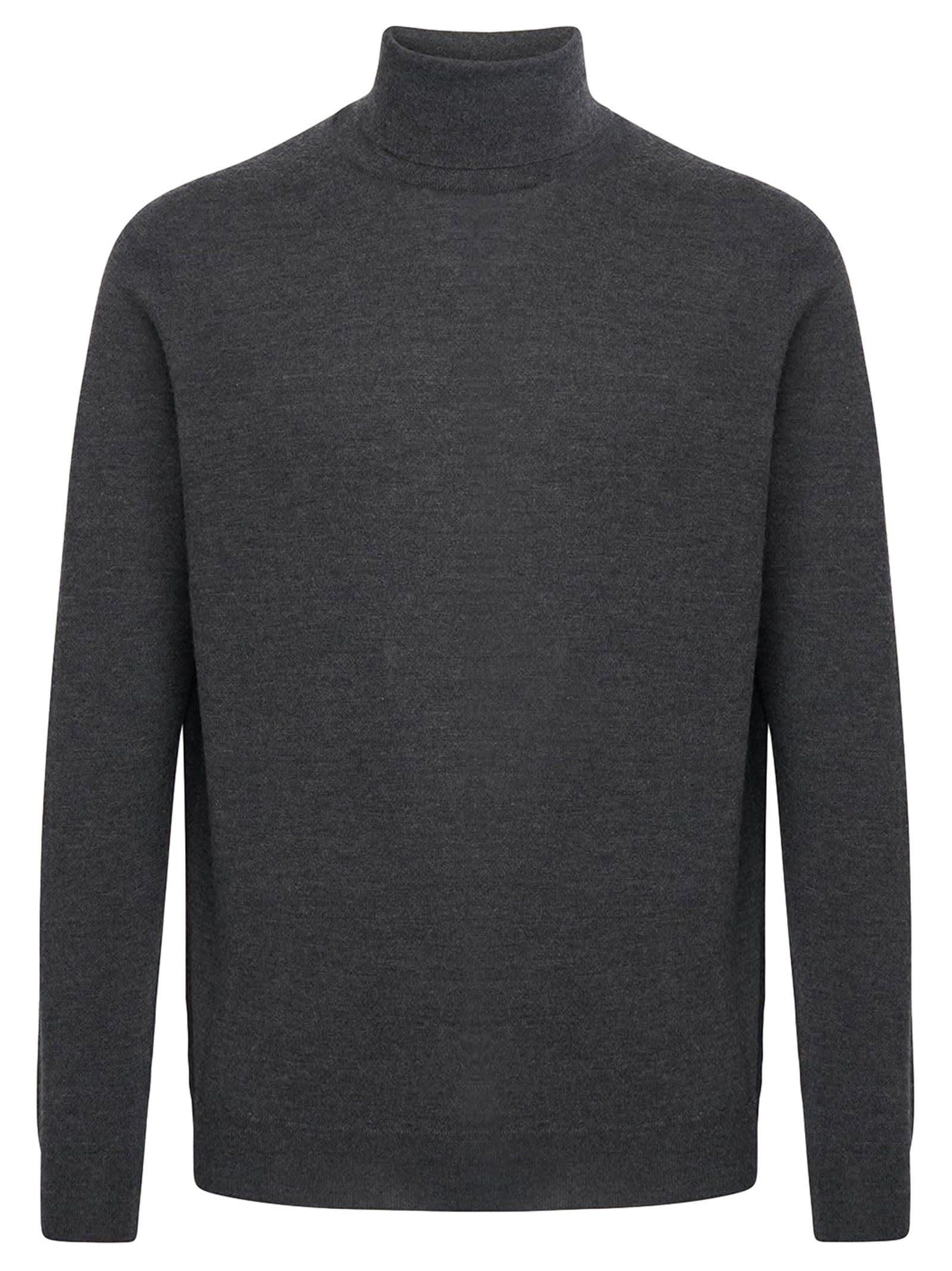 Kiton Jersey Cashmere In Dark Grey