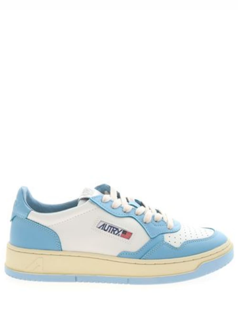 Autry White And Baby Bluelow Leather Sneakers