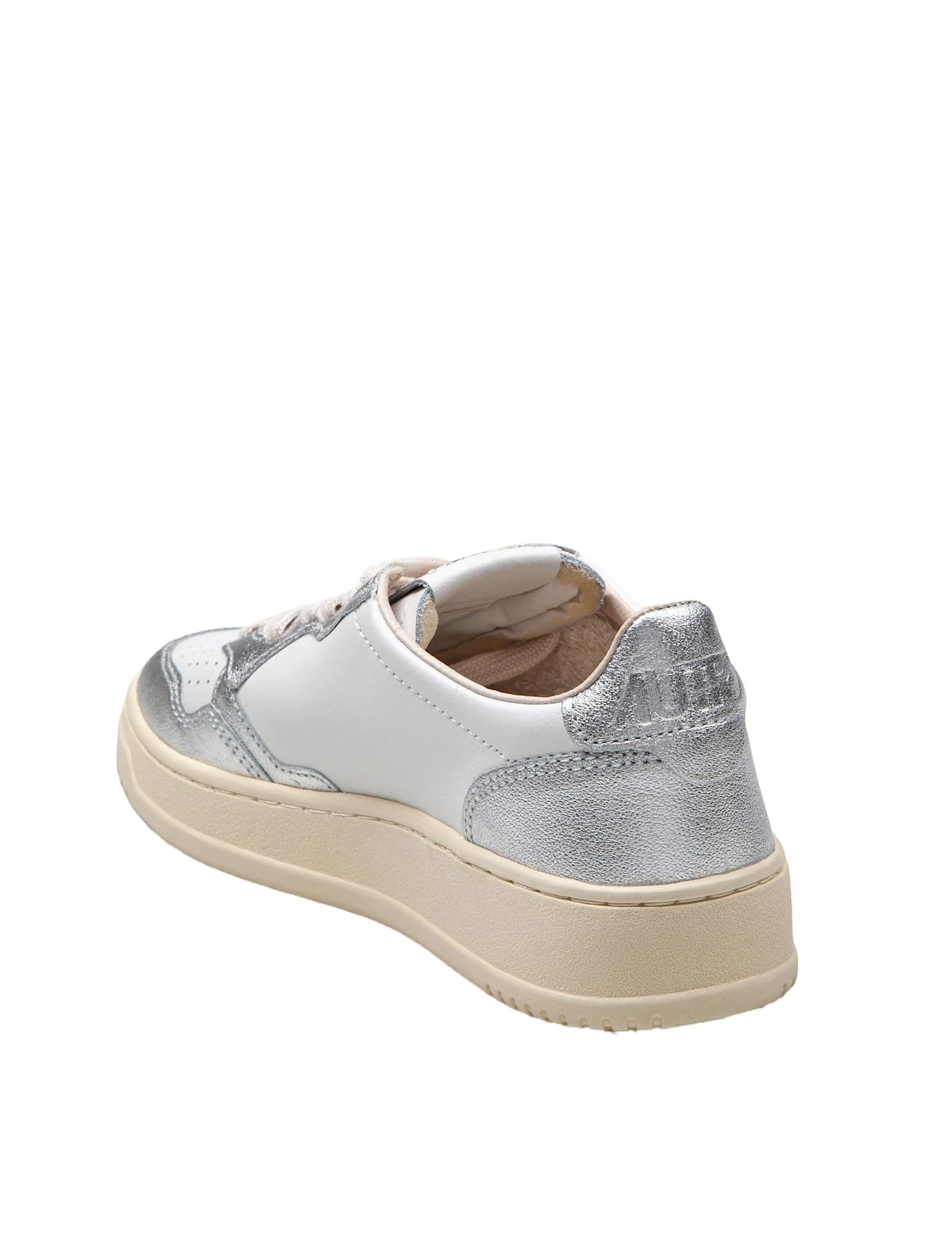 Shop Autry Sneakers In White And Silver Leather In Leat/silver