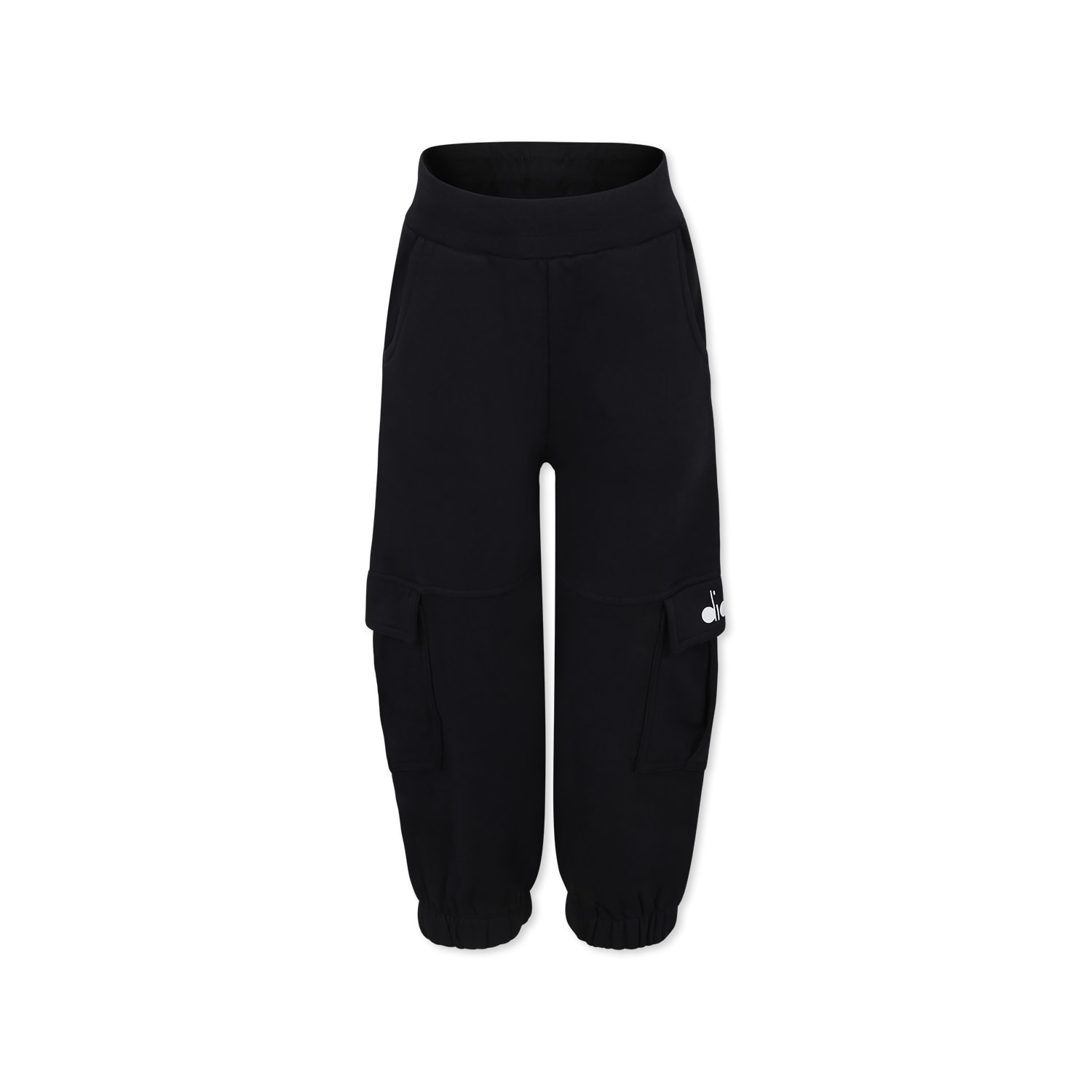 Shop Diadora Black Trousers For Girl With Logo
