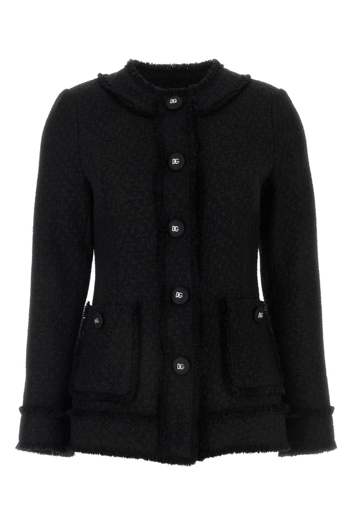 Shop Dolce & Gabbana Black Tweed Blazer In Nero