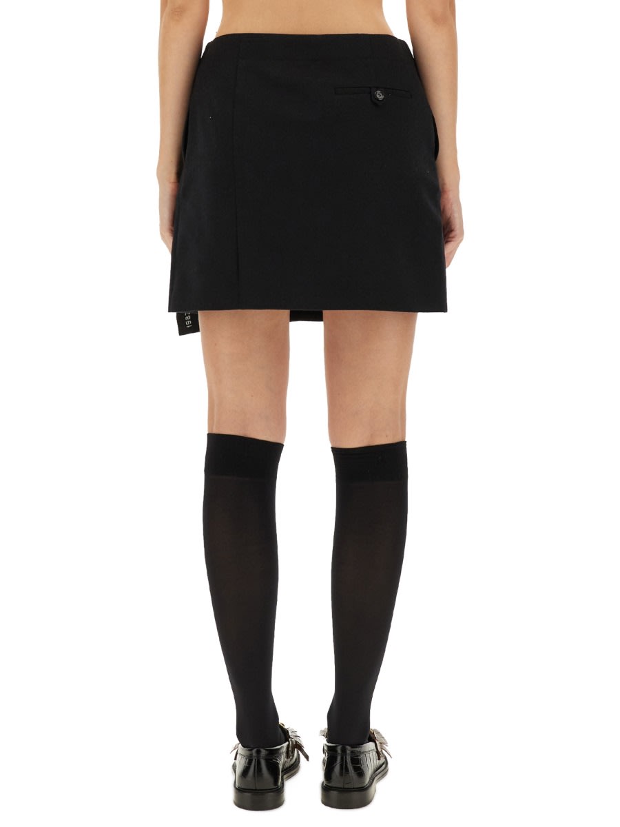 Moschino Wool Wrap Skirt In Black