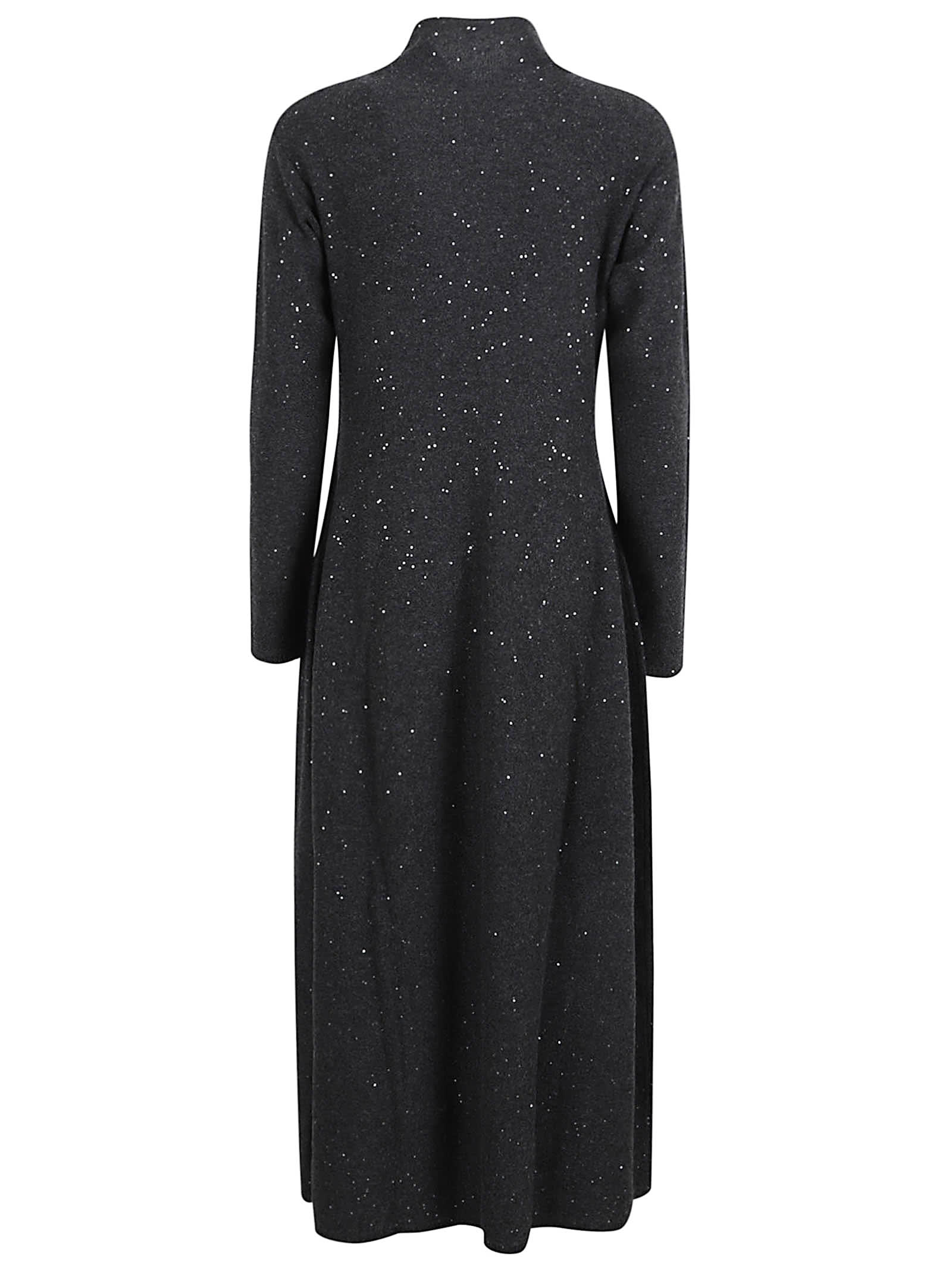 Antonelli High-neck Long-sleeved Dress In Gray