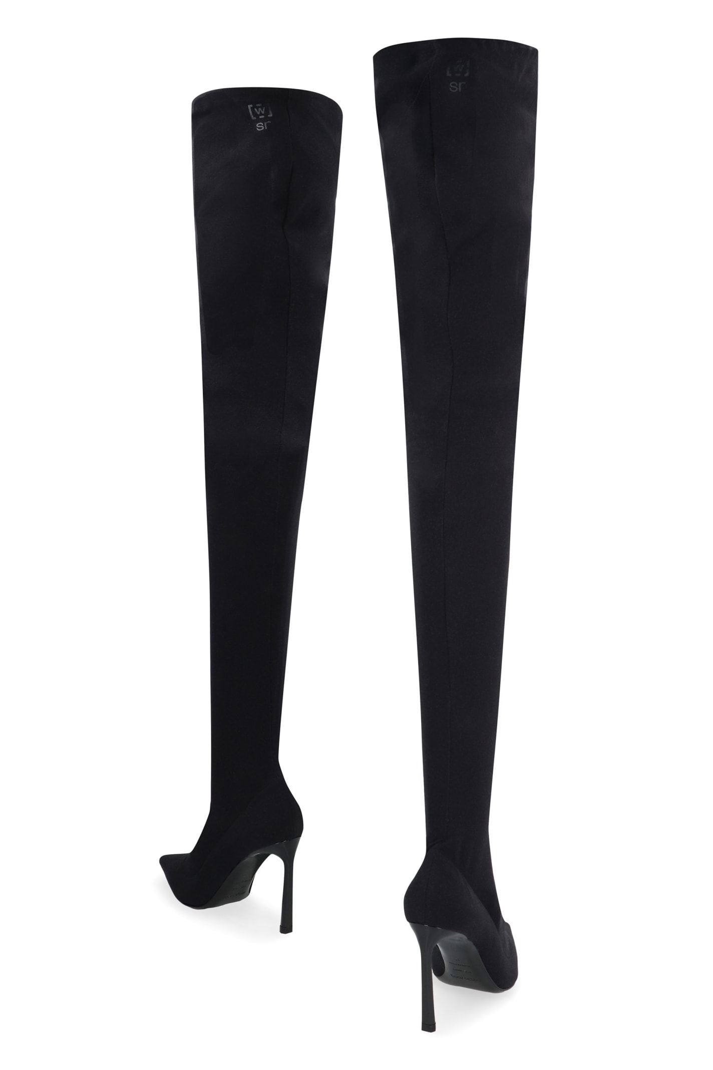 Shop Sergio Rossi X Wolford - Over-the-knee Boots In Black