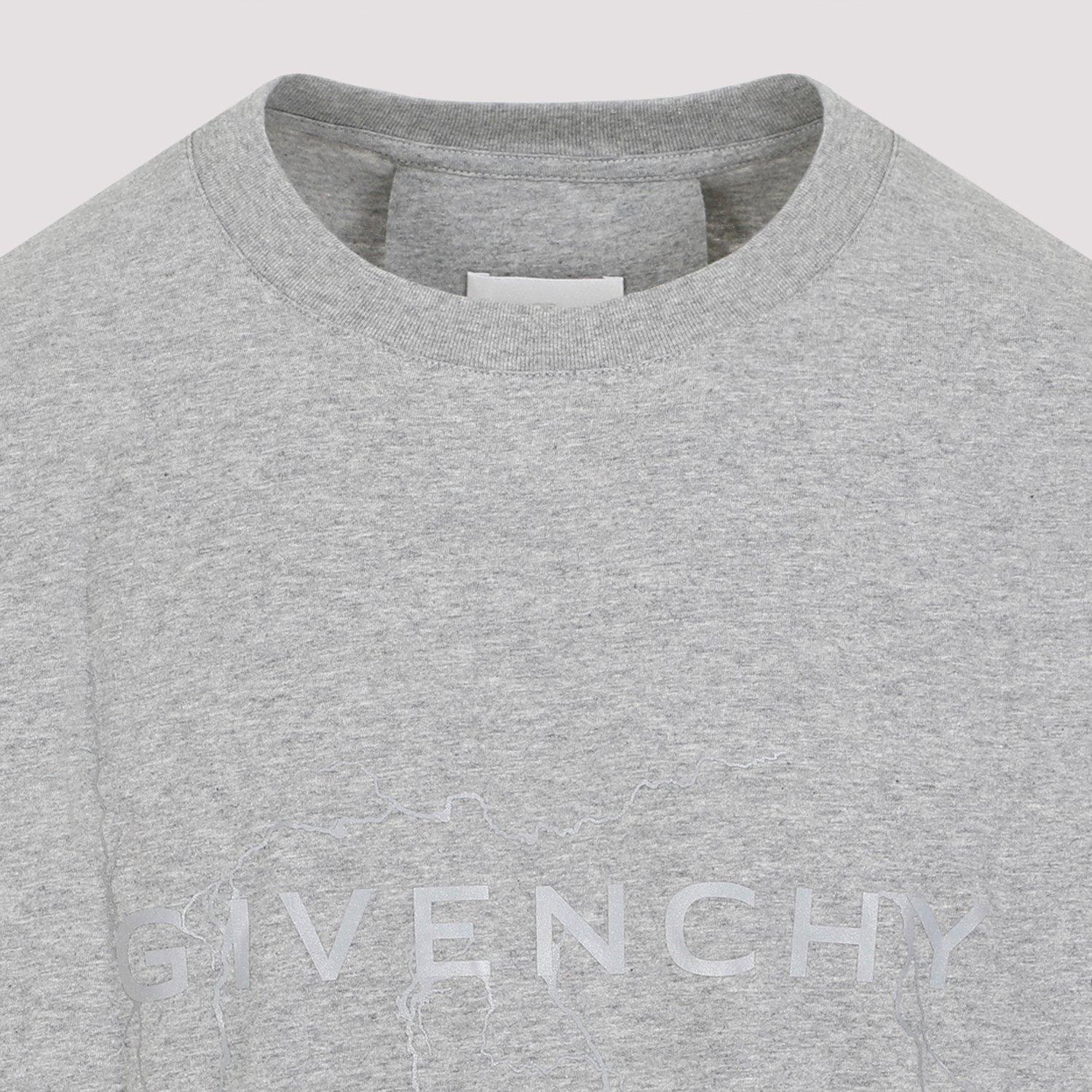 Shop Givenchy Logo Printed Crewneck T-shirt In Grigio