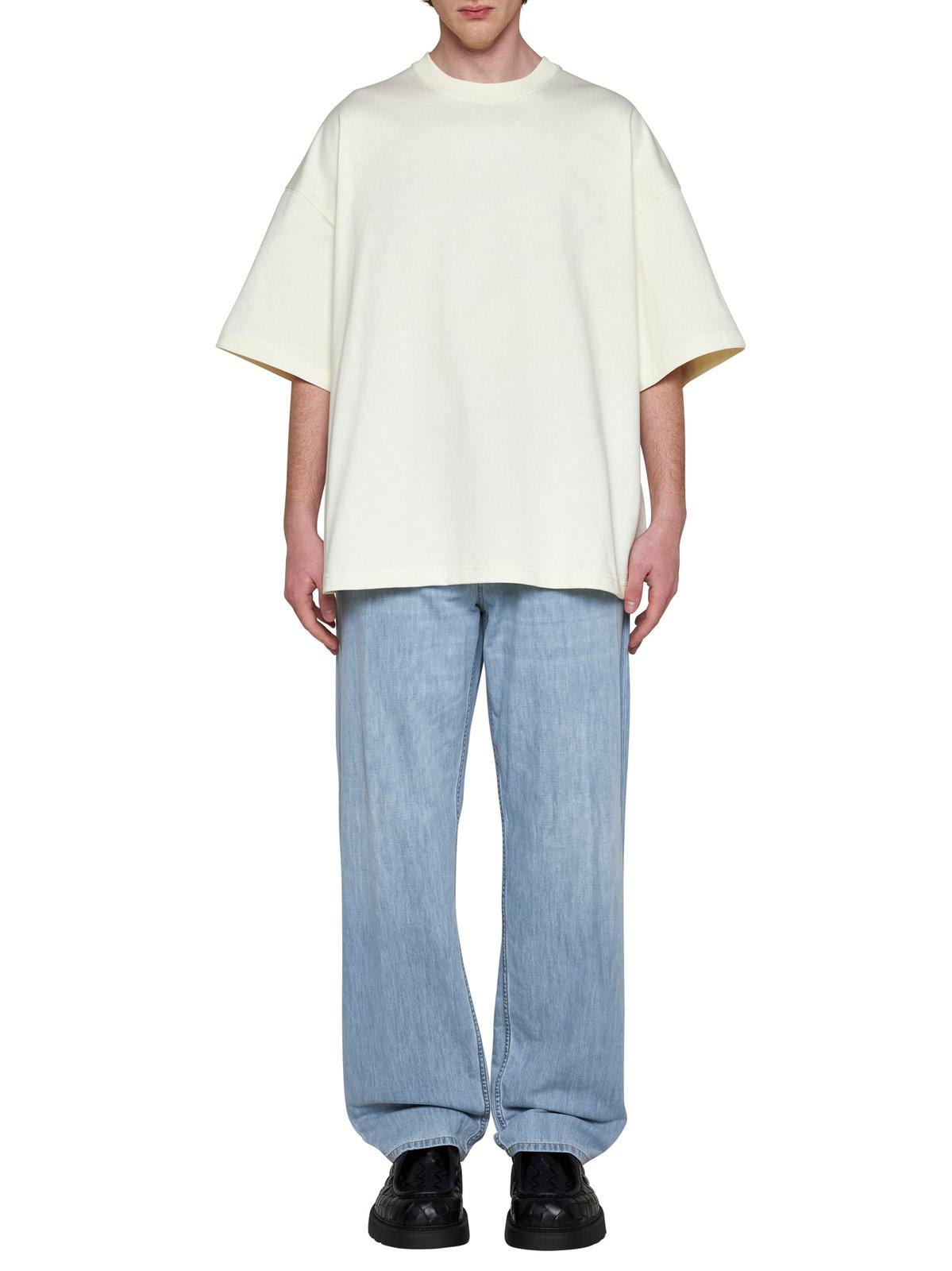 Shop Bottega Veneta Jersey Oversized Long Sleeve T-shirt In White