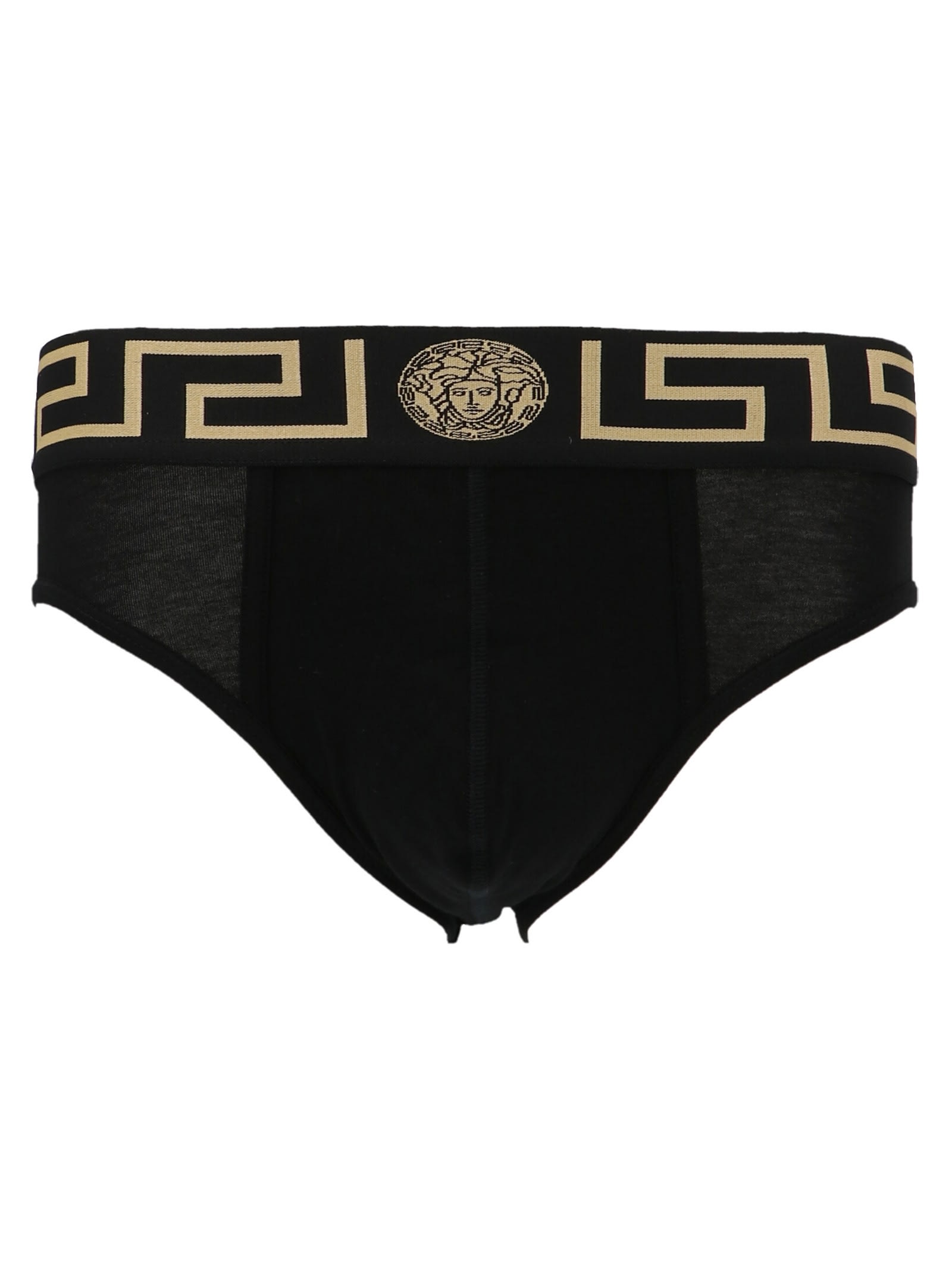 Shop Versace 2-pack Low-waisted Briefs In Black