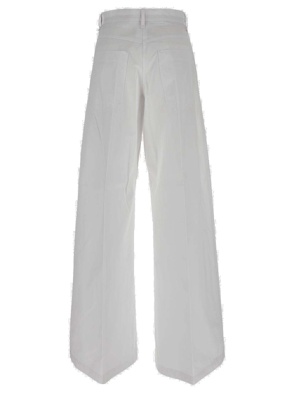 Shop Sportmax High Waist Wide Leg Pants In White