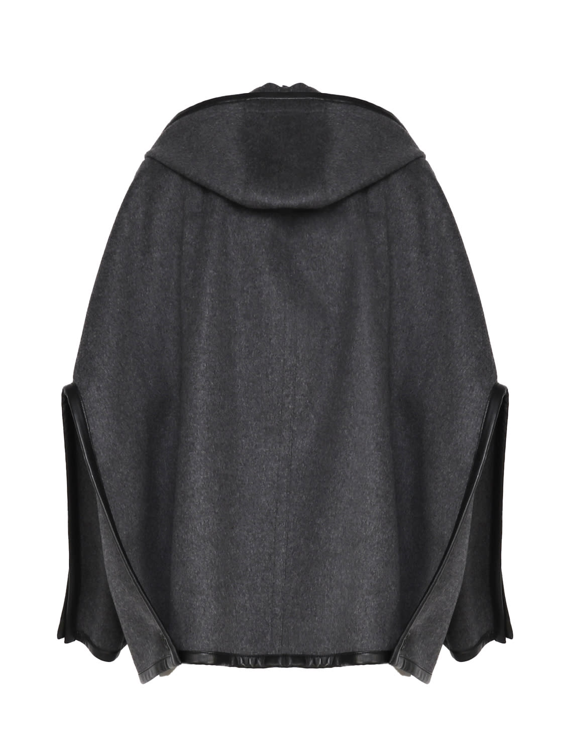 Shop Bottega Veneta Double-breasted Wool Cape In Grey