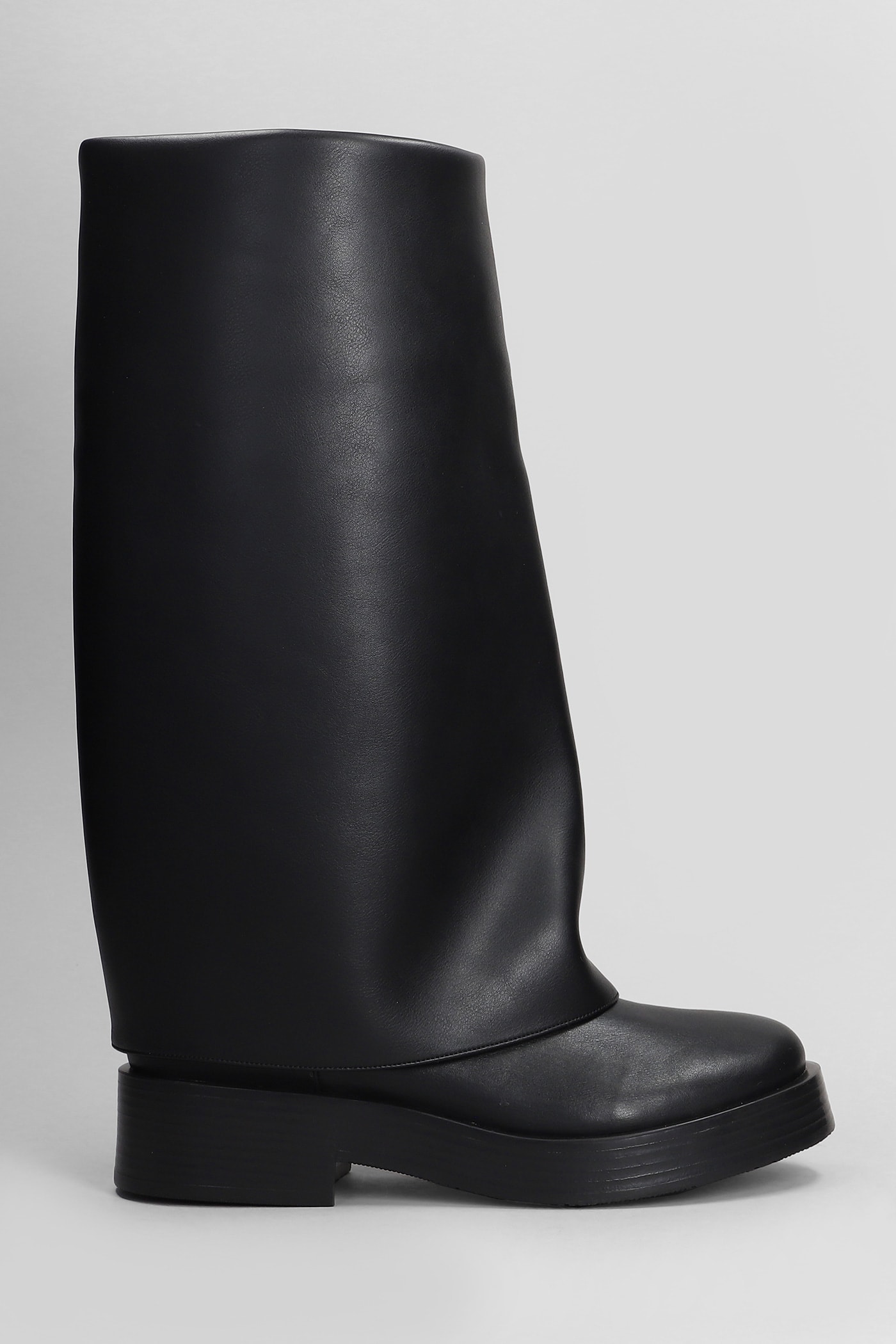 Shop Casadei Charlie Low Heels Boots In Black Leather