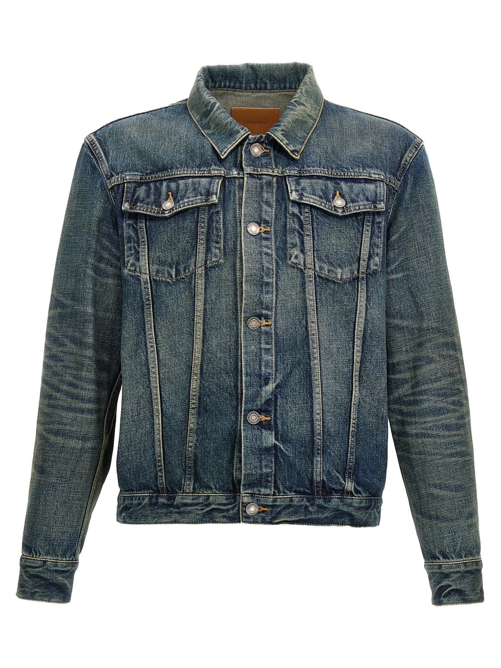 Shop Saint Laurent Denim Jacket In Blue