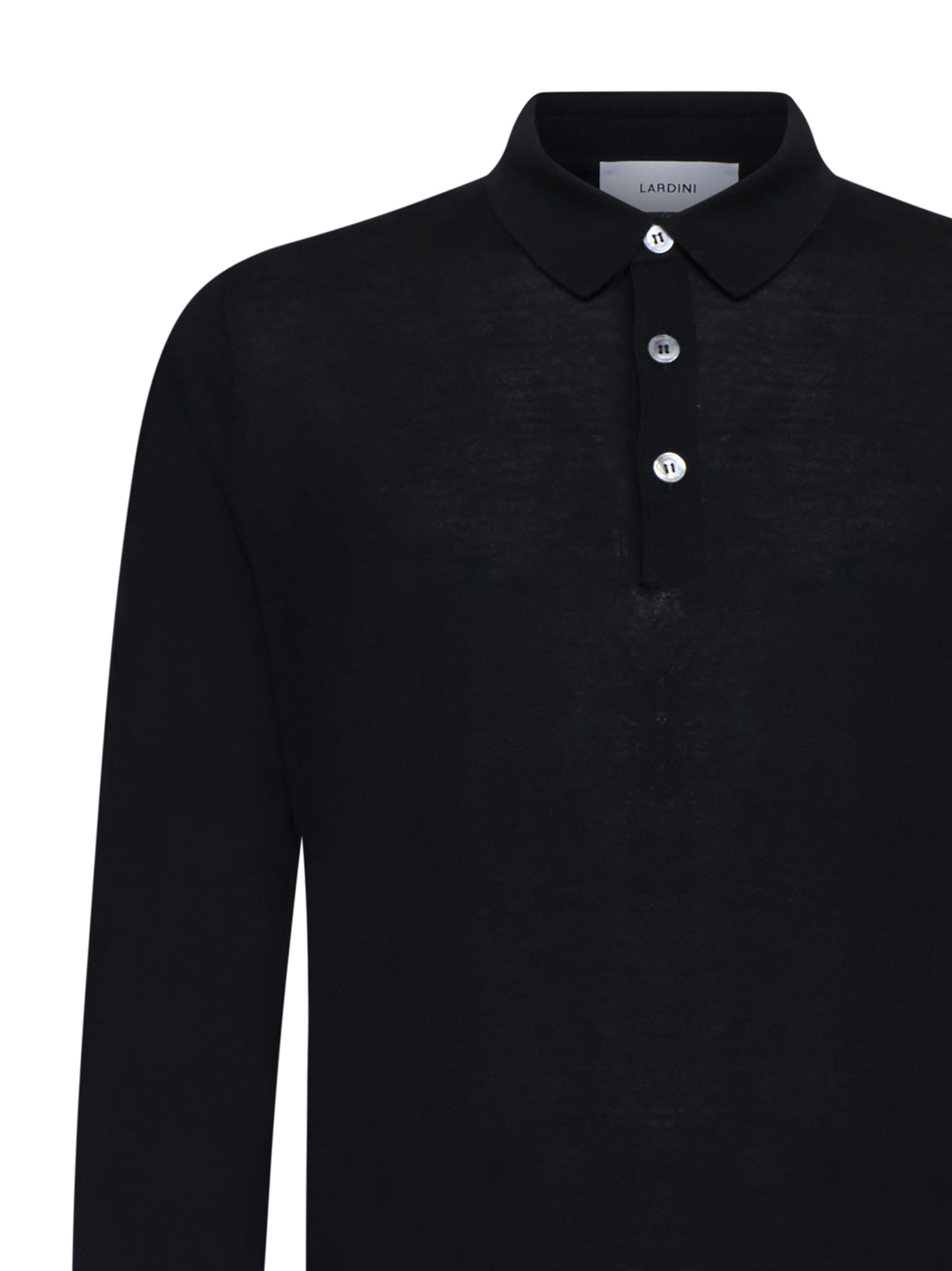 Shop Lardini Polo Shirt In Black