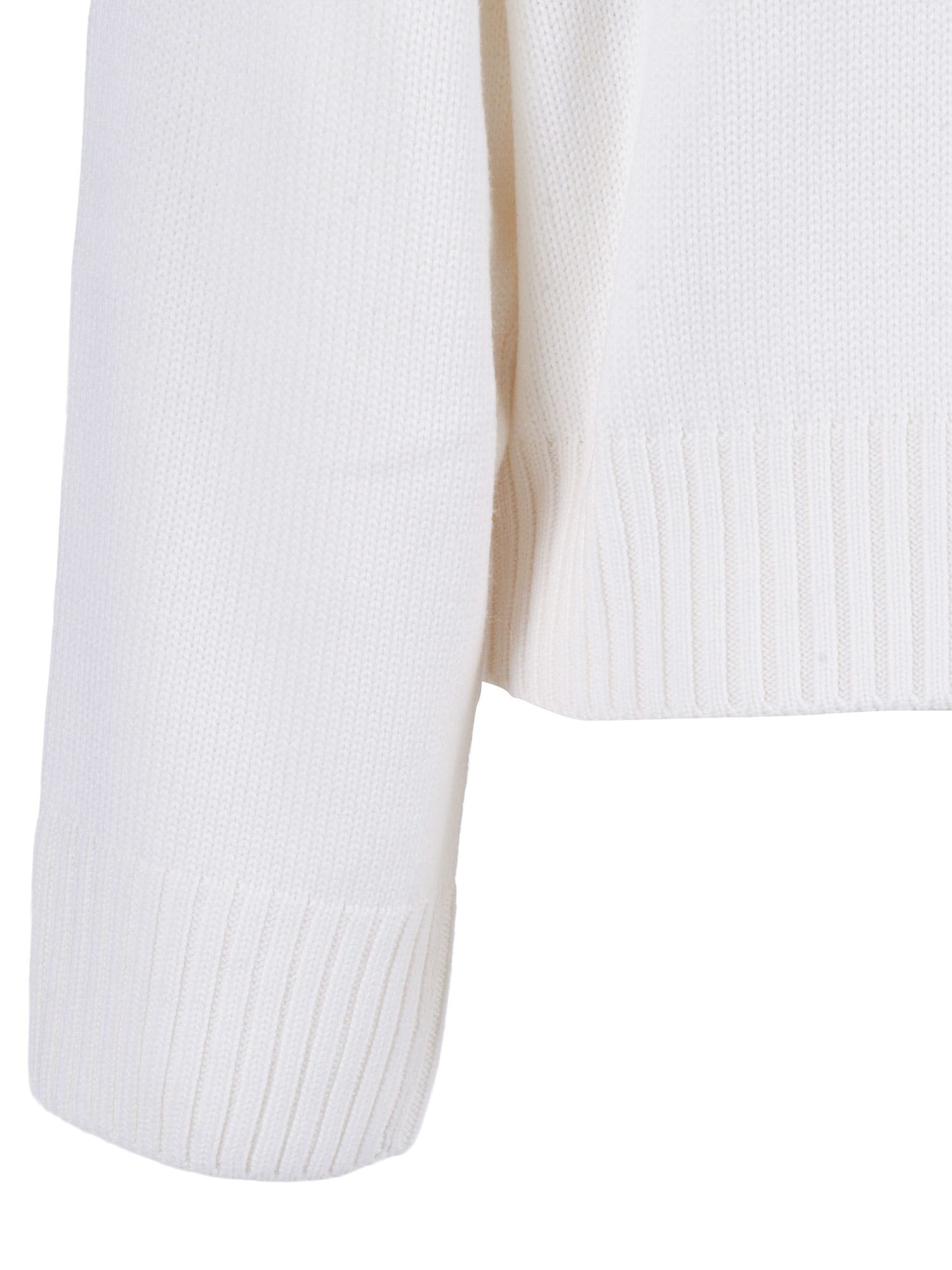 Fabiana Filippi Merino Wool Cropped Turtle Neck Sweater In White