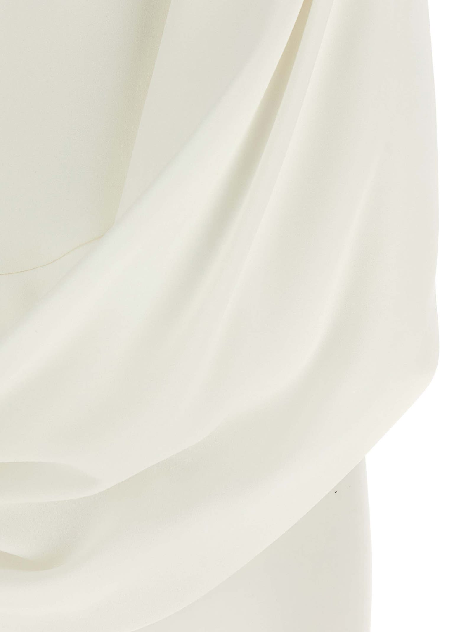 Alberta Ferretti Cape-inspired Stretch Cady Top With Draped Elegance In Neutral