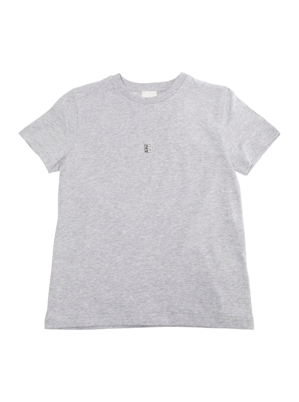 Givenchy Grey Crewneck T-shirt With 4g Logo On The Front And Logo Lettering On The Rear In Cotton Boy In Grey