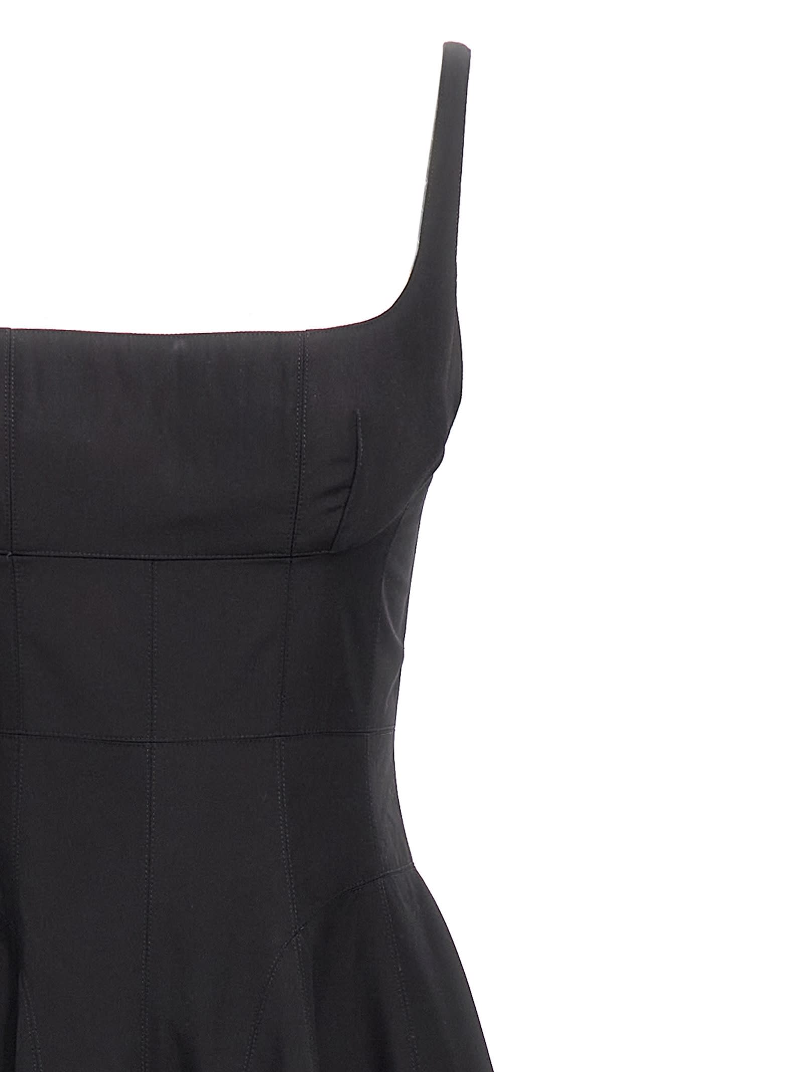 Giovanni Bedin Long Dress With Wide Pleated Skirt In Black