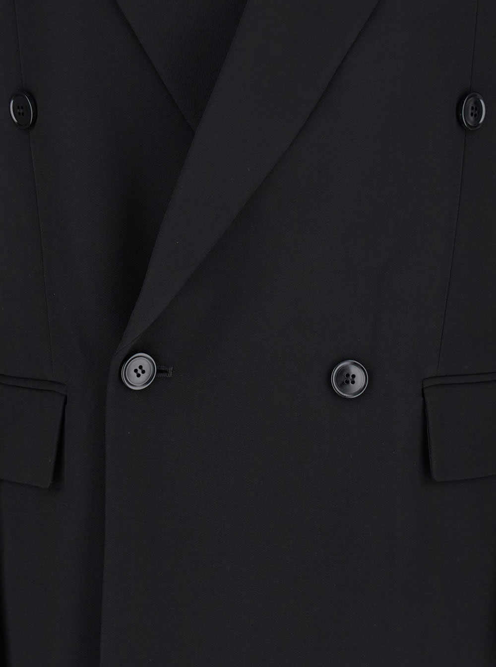 Phoebe Philo Black Double-breasted Jacket With Peak Revers In Wool Woman In Black