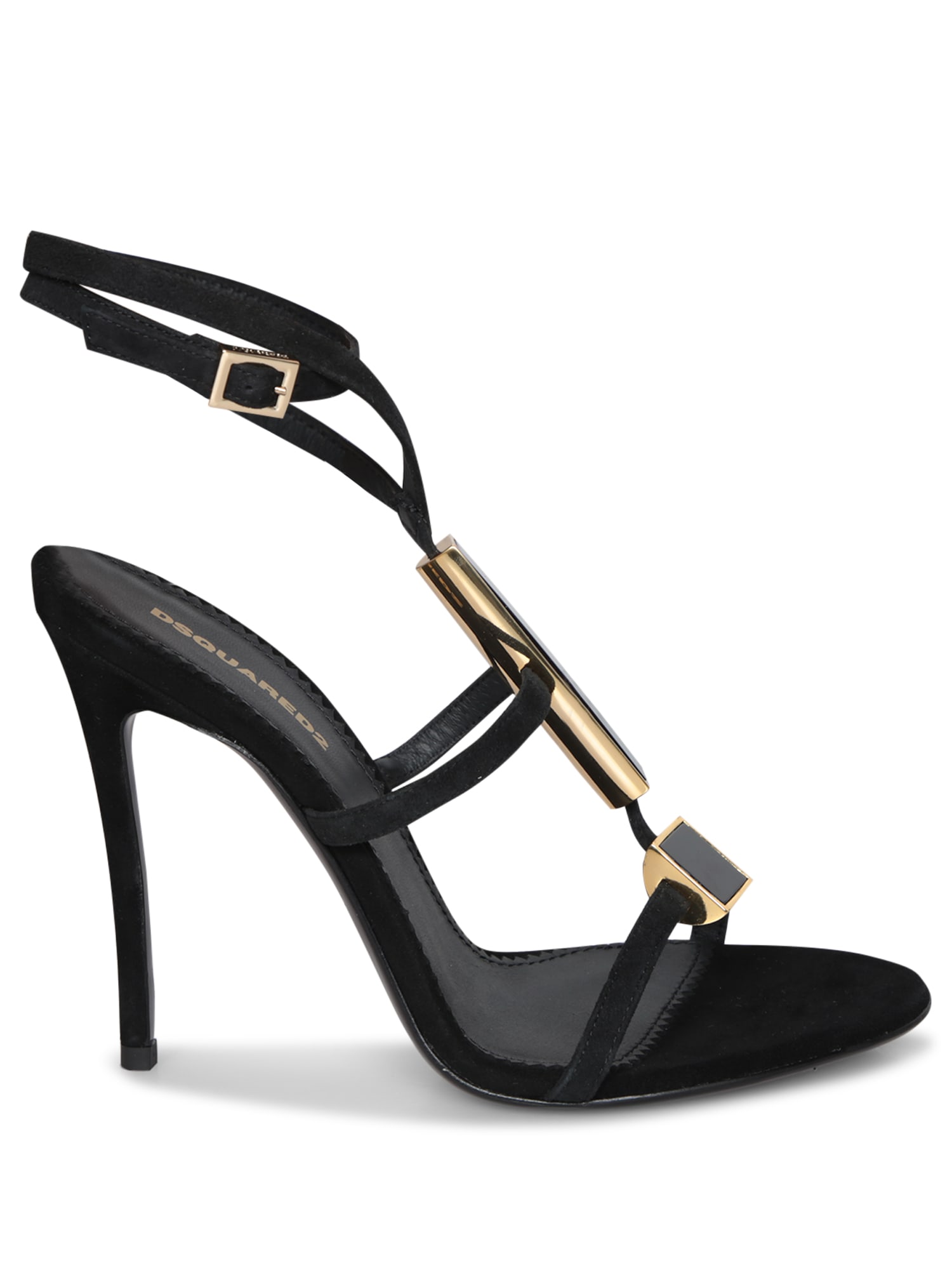 Black Stones High Heel Sandals