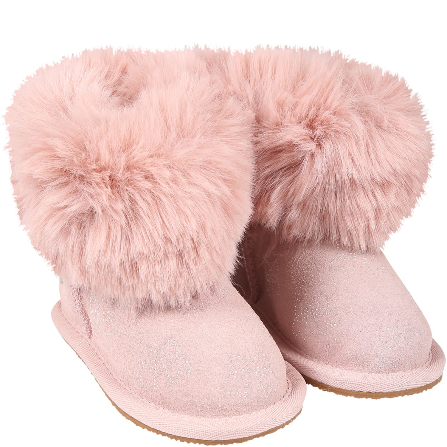 Shop Monnalisa Pink Boots For Girl With Bows In Rosa Antico