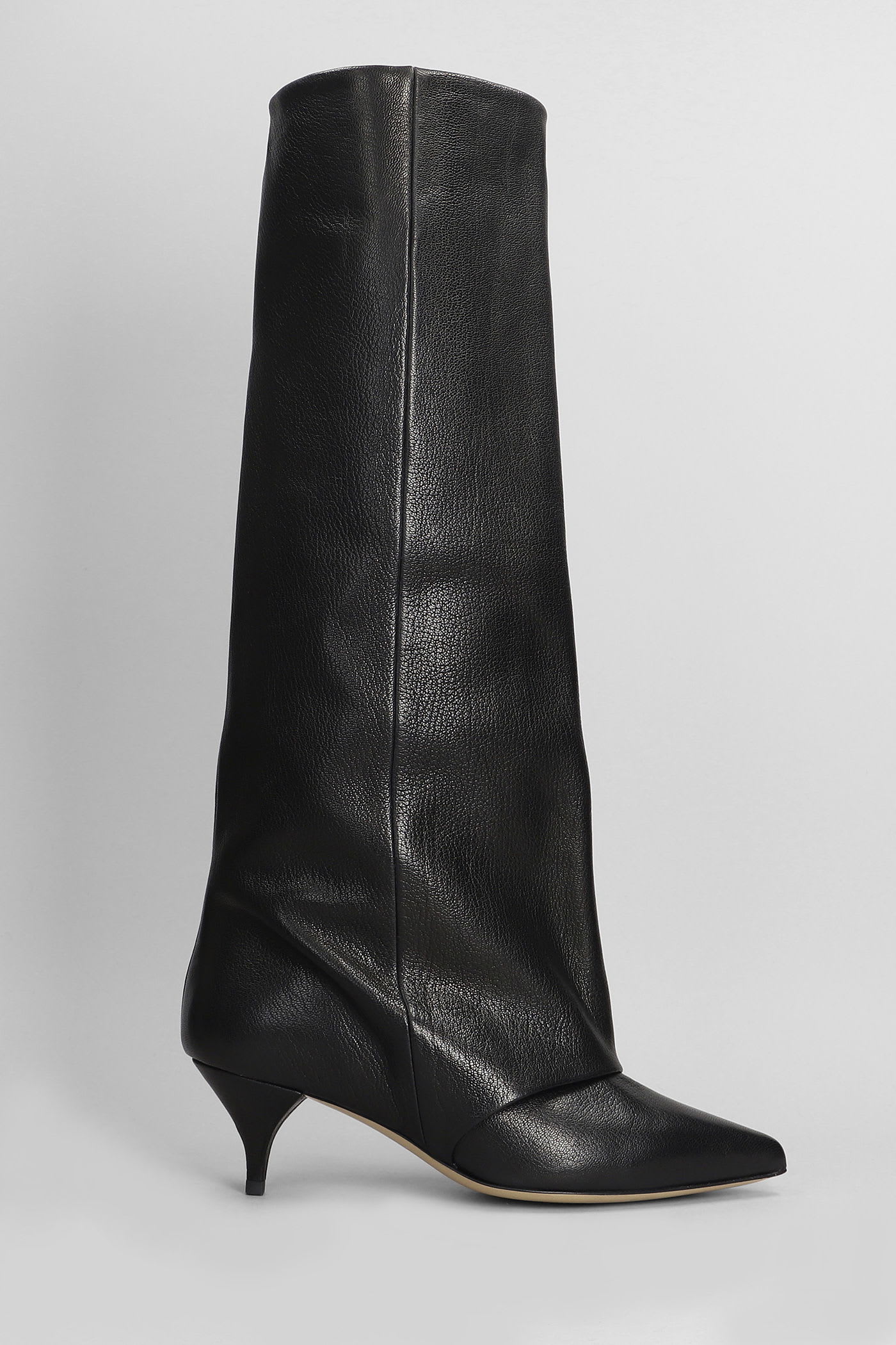 Alchimia High Heels Boots In Black Leather In Black