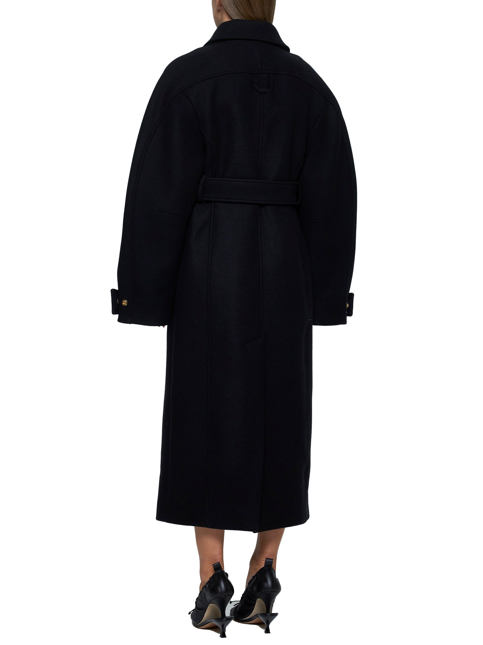 Shop Jacquemus Coat In Black