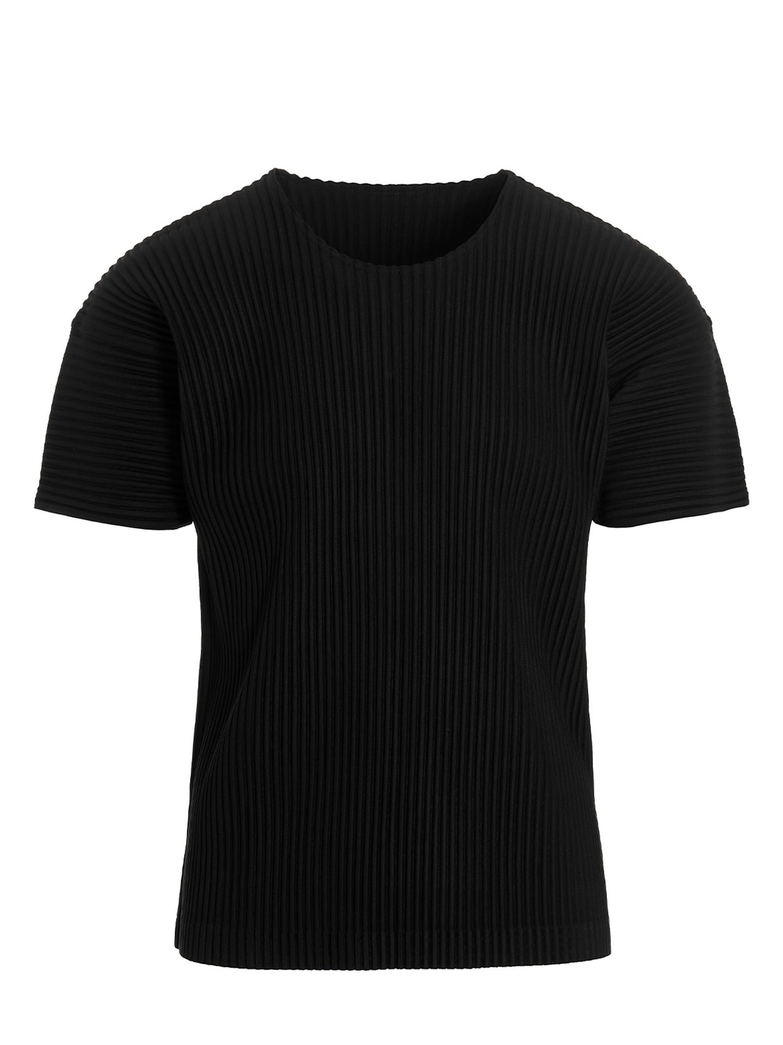 Issey Miyake Textured Pleated T-shirt With Classic Crewneck