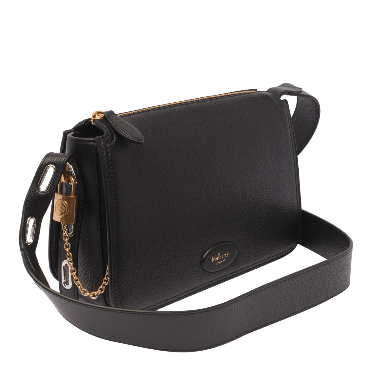 Mulberry Small Billie Logo-patch Crossbody Bag In Black