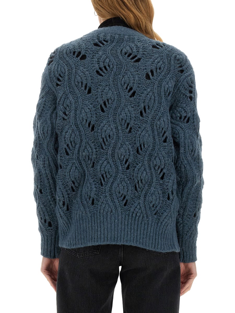 Shop Mila Schön Alpaca Cardigan In Blue