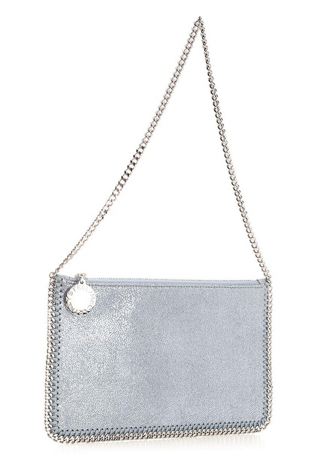Stella Mccartney Falabella Zipped Clutch Bag In Blue