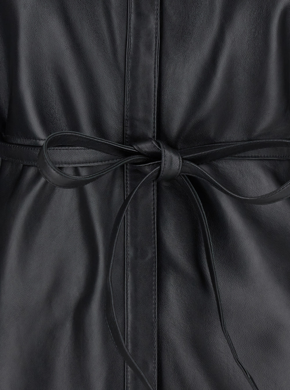 Blumarine Black Shirt With Classic Collar And Waistband In Leather Woman In Black