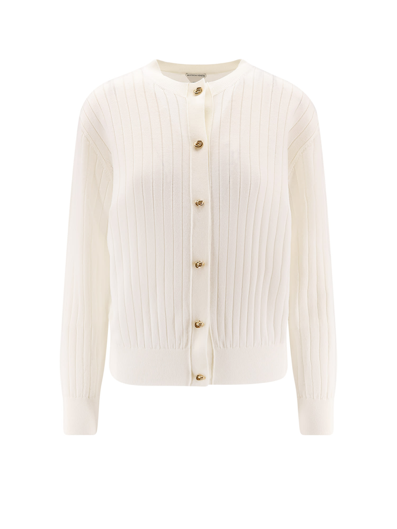 Bottega Veneta Wool Cardigan With Knot Buttons In White