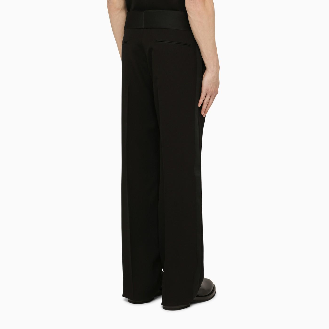 Valentino Wide Leg Trousers With Side And Back Pockets In Black