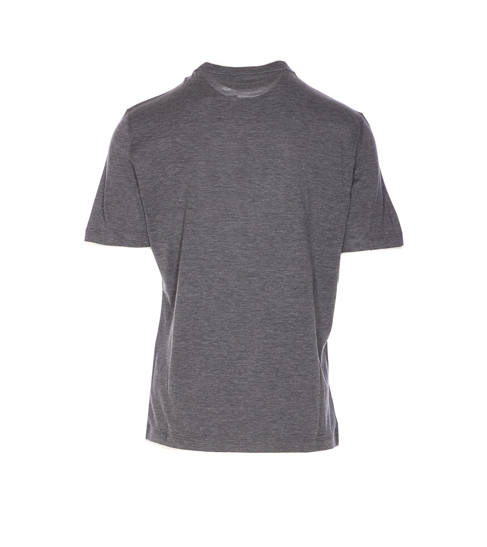 Brunello Cucinelli Basic Silk-blend T-shirt In Gray