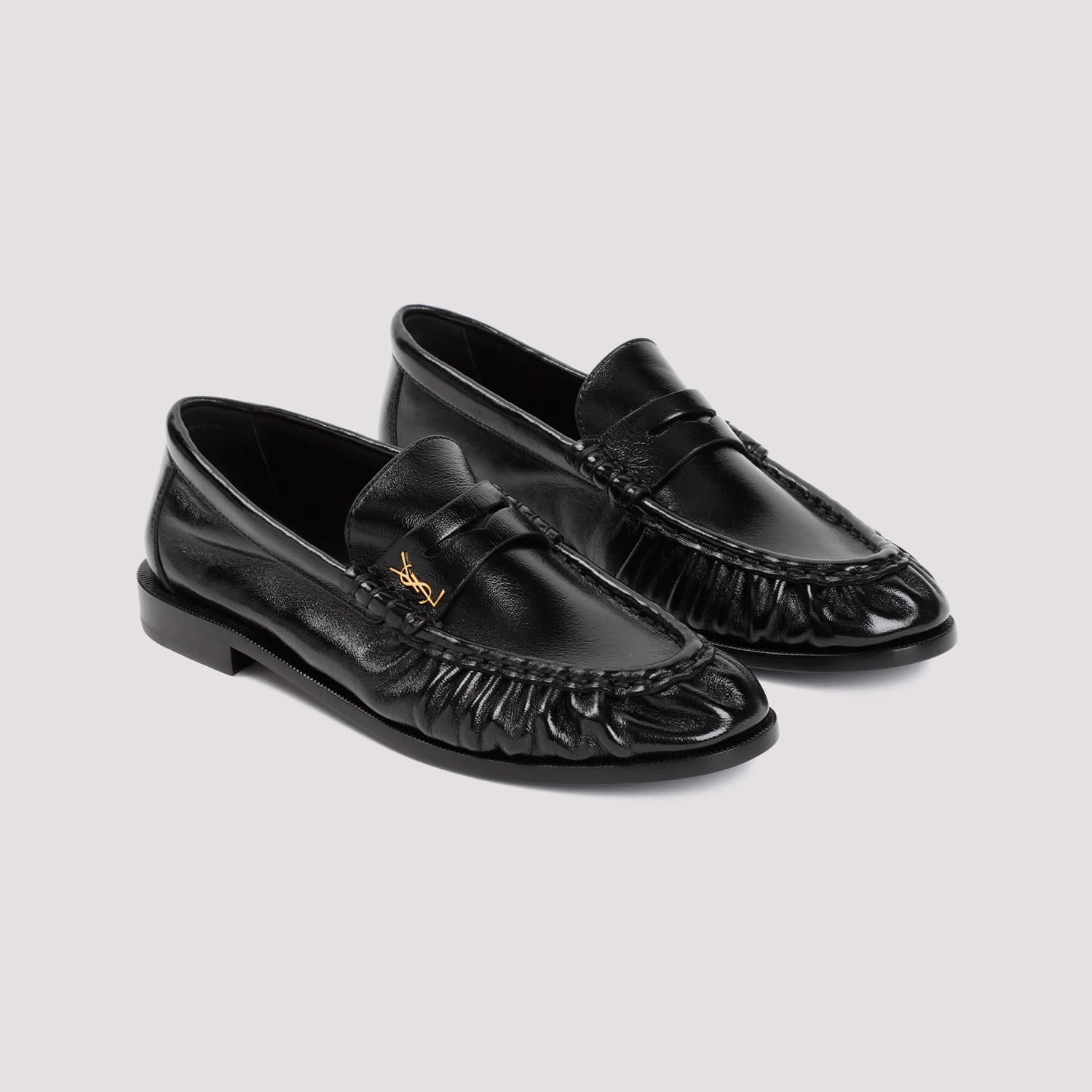 Saint Laurent Le Loafer Nappa Leather Penny Loafers In Black