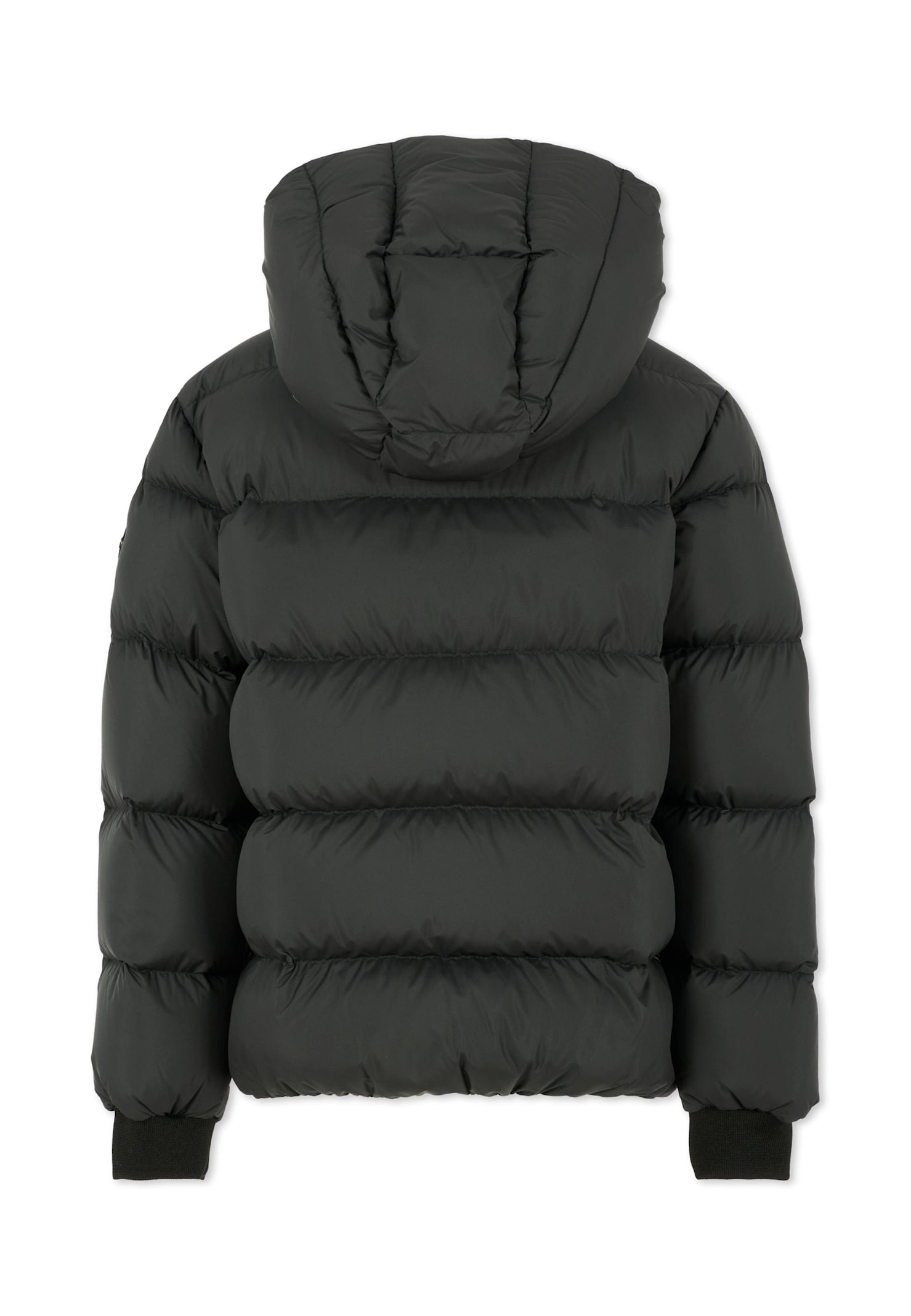 Colmar Black Down Jacket For Kids With Logo In Black